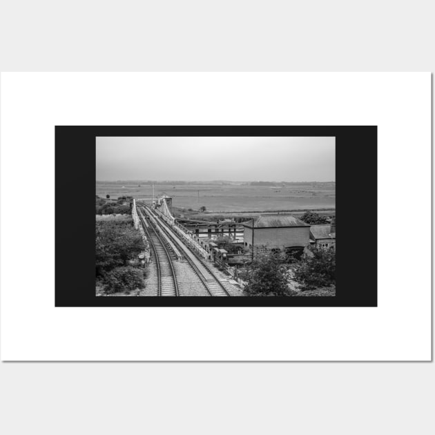 The rail swing bridge over the River Yare in Reedham Wall Art by yackers1